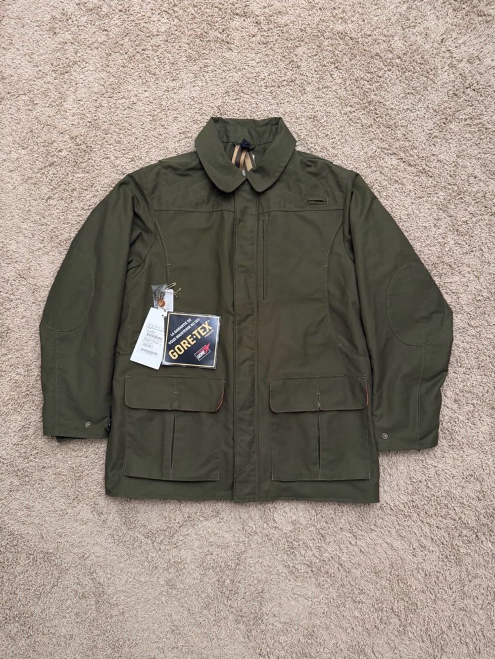 Beretta GUN 11 Field Coat Mens 2XL Green Goretex Hunting Shooting Jacket Cordura